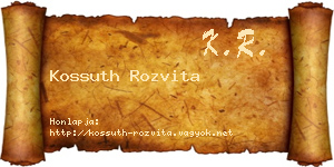 Kossuth Rozvita névjegykártya
